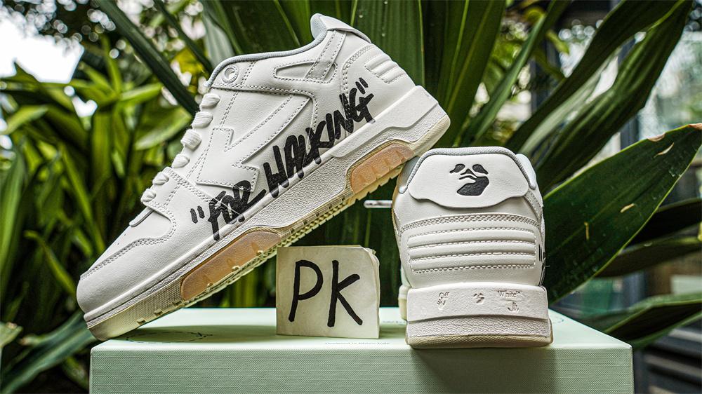 PK GOD OFF-WHITE Out Of Office OOO Low Tops For Walking White Black RETAIL MATERIALS READY TO SHIP